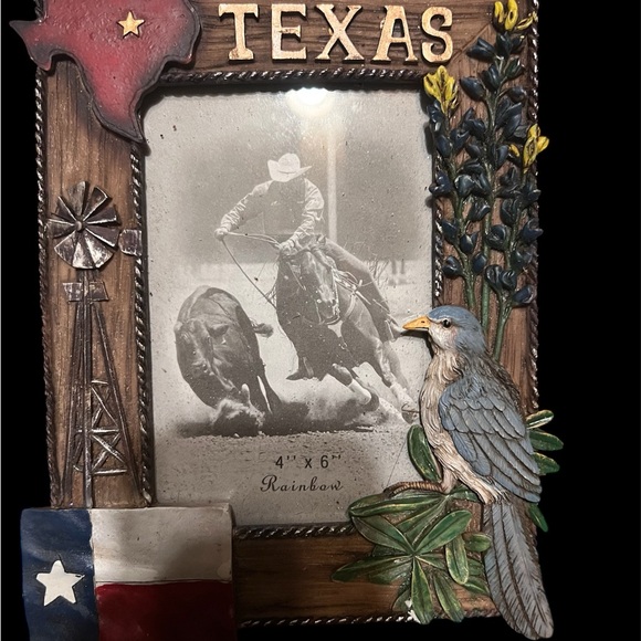 Rainbow Other - Rainbow Texas-Themed Picture Frame with Red and Blue Accents